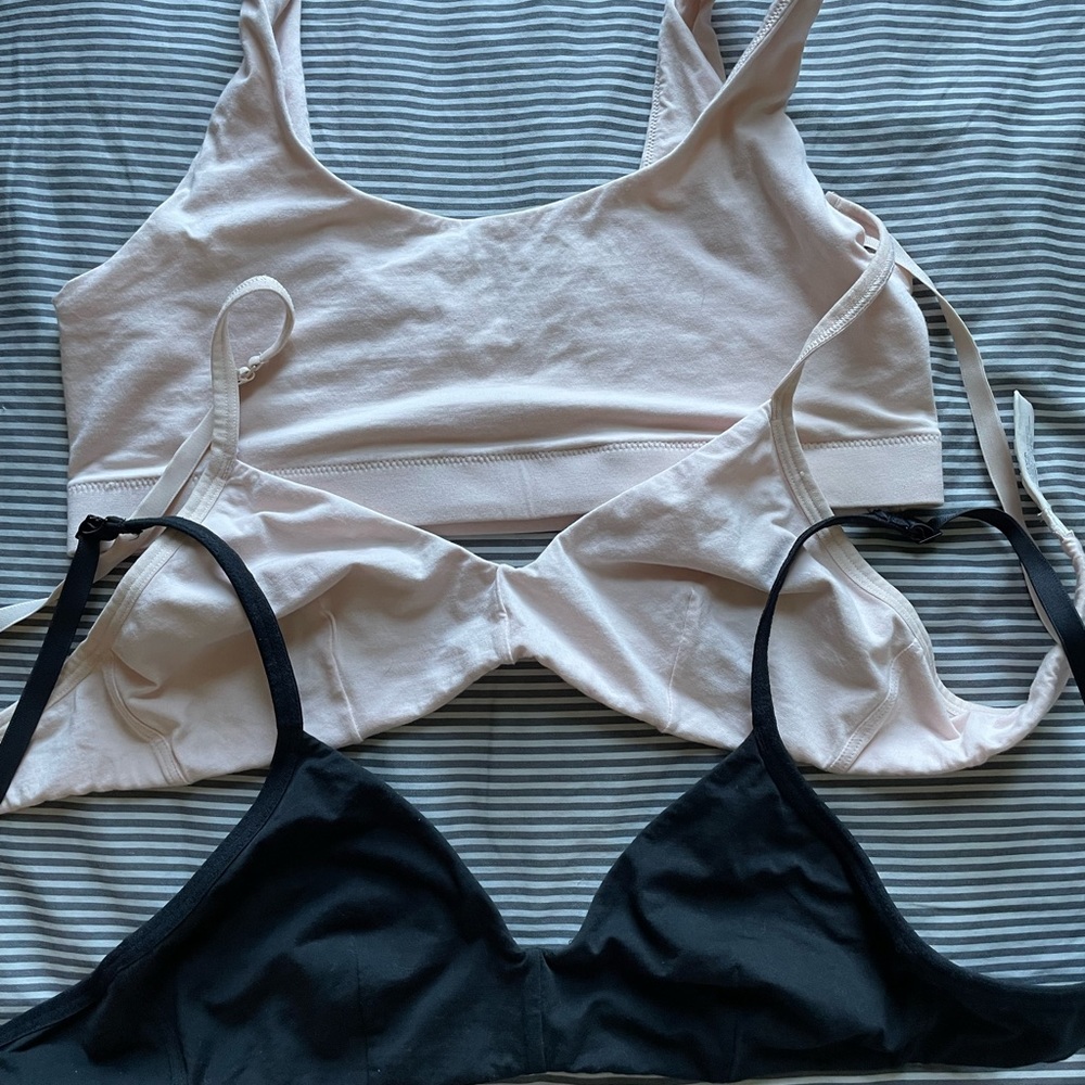 Everlane supima cotton bralette bundle. Size M